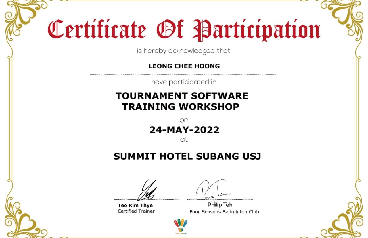 Certificate of participant