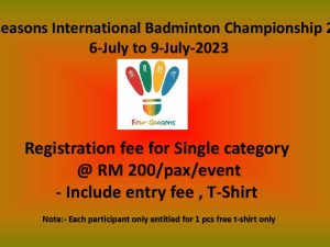 Entry fee for Single Category